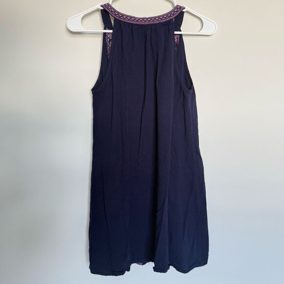 Blue Rain Tunic Top Embroidered Shirt Dress Tassels Size Medium - Picture 2 of 5